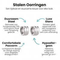 Zilverkleurige RVS Klapcreolen - 13 mm -
