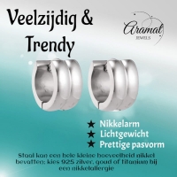 Zilverkleurige RVS Klapcreolen - 13 mm -