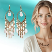 Goudkleurige Boho Oorhangers - Druppelvormig - RVS Haakje -