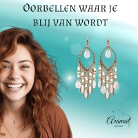 Goudkleurige Boho Oorhangers - Druppelvormig - RVS Haakje -