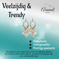 Goudkleurige Boho Oorhangers - Druppelvormig - RVS Haakje -