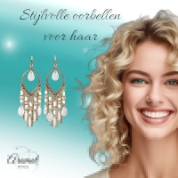 Goudkleurige Boho Oorhangers - Druppelvormig - RVS Haakje -