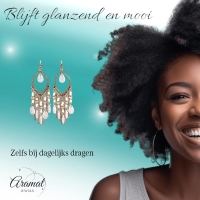 Goudkleurige Boho Oorhangers - Druppelvormig - RVS Haakje -