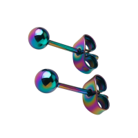 Regenboogkleurige bolletjes oorstuds 4 mm -