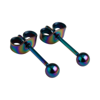 Regenboogkleurige bolletjes oorstuds 3 mm -