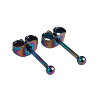 Regenboogkleurige mini oorstuds 2 mm -