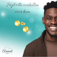 Bolletjes oorbellen &acirc;&euro;&ldquo; Goudkleur &acirc;&euro;&ldquo; 8mm -
