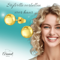 Bolletjes oorbellen &acirc;&euro;&ldquo; Goudkleur &acirc;&euro;&ldquo; 8mm -