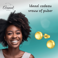 Bolletjes oorbellen &acirc;&euro;&ldquo; Goudkleur &acirc;&euro;&ldquo; 8mm -