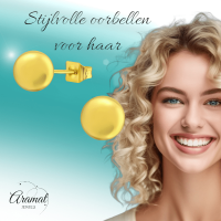 Bolletjes oorbellen &acirc;&euro;&ldquo; Goudkleur &acirc;&euro;&ldquo; 7mm -