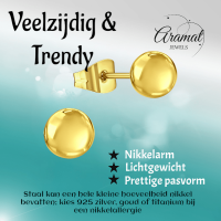 RVS Bolletjes Oorbellen Goudkleur 6mm - Tijdloze Ronde Oorstekers -