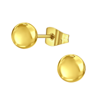 RVS Bolletjes Oorbellen Goudkleur 6mm - Tijdloze Ronde Oorstekers -