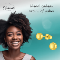 Bolletjes oorbellen &acirc;&euro;&ldquo; Goudkleur &acirc;&euro;&ldquo; 5mm -