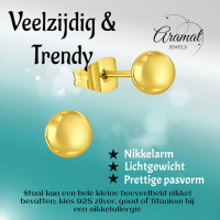 Bolletjes oorbellen &acirc;&euro;&ldquo; Goudkleur &acirc;&euro;&ldquo; 5mm -