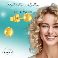 Bolletjes oorbellen &acirc;&euro;&ldquo; Goudkleur &acirc;&euro;&ldquo; 4mm -