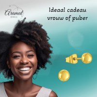 Bolletjes oorbellen &acirc;&euro;&ldquo; Goudkleur &acirc;&euro;&ldquo; 4mm -