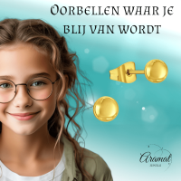 Bolletjes oorbellen &acirc;&euro;&ldquo; Goudkleur &acirc;&euro;&ldquo; 4mm -