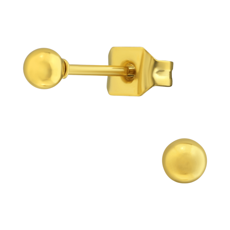 Bolletjes oorbellen &acirc;&euro;&ldquo; Goudkleur &acirc;&euro;&ldquo; 3mm -