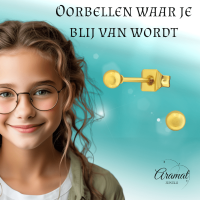 Bolletjes oorbellen &acirc;&euro;&ldquo; Goudkleur &acirc;&euro;&ldquo; 3mm -
