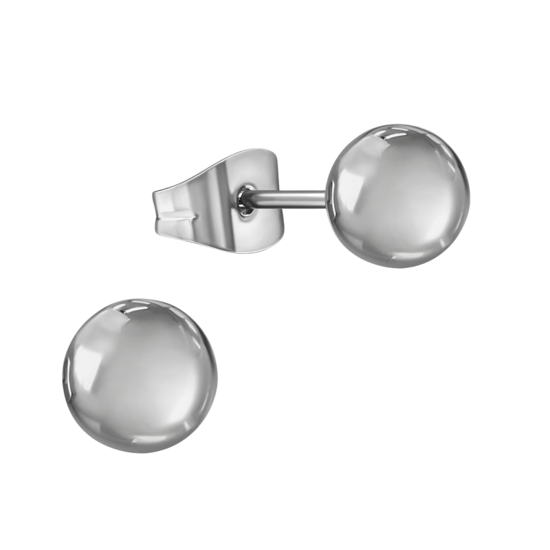 Bolletjes oorbellen &acirc;&euro;&ldquo; zilverkleur &acirc;&euro;&ldquo; 6mm -