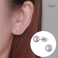 Bolletjes oorbellen &acirc;&euro;&ldquo; zilverkleur &acirc;&euro;&ldquo; 5mm -