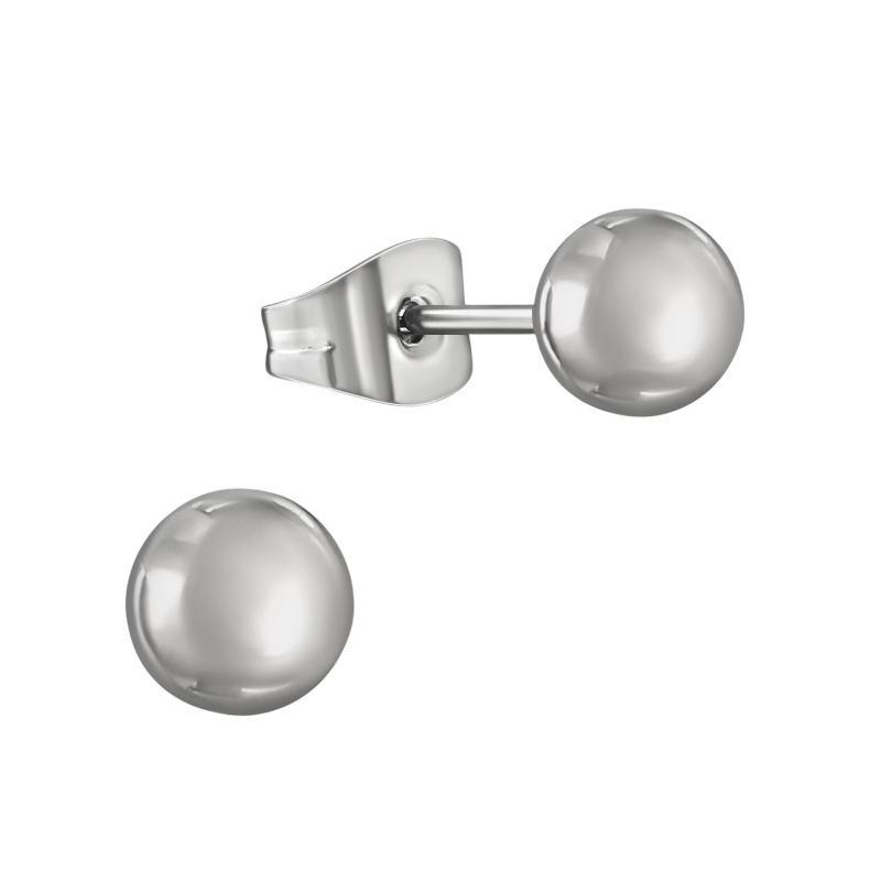 Bolletjes oorbellen &acirc;&euro;&ldquo; zilverkleur &acirc;&euro;&ldquo; 4mm -