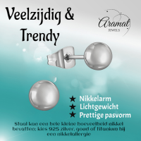 Bolletjes oorbellen &acirc;&euro;&ldquo; zilverkleur &acirc;&euro;&ldquo; 4mm -