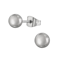 Bolletjes oorbellen &acirc;&euro;&ldquo; zilverkleur &acirc;&euro;&ldquo; 4mm -