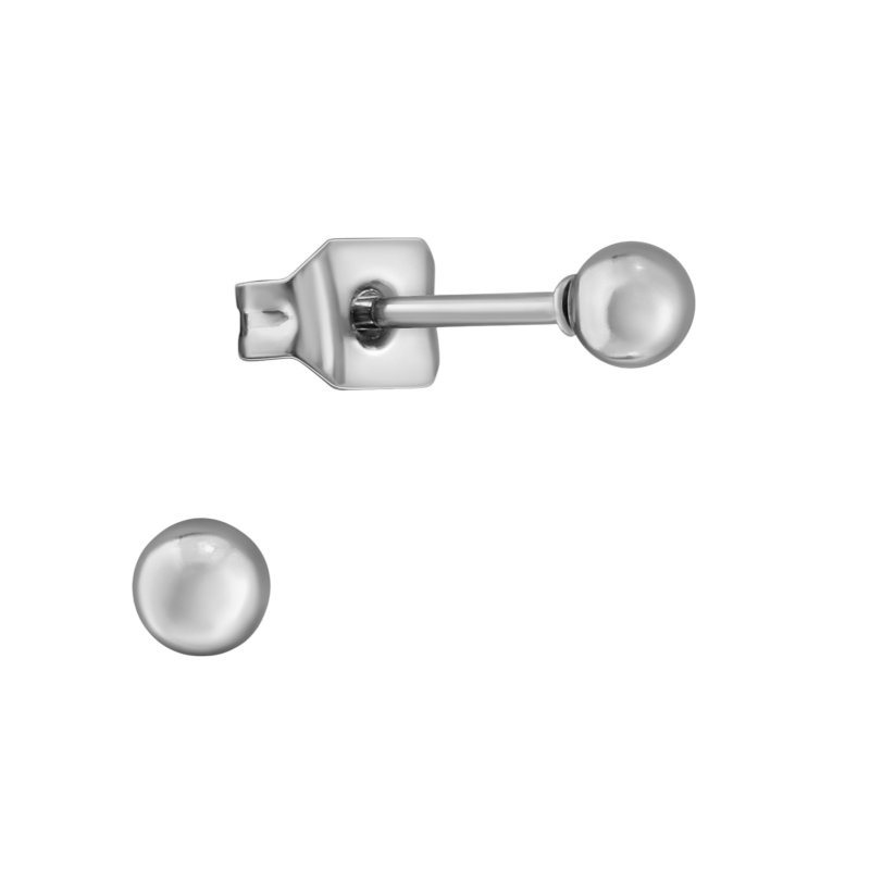 Bolletjes oorbellen &acirc;&euro;&ldquo; zilverkleur &acirc;&euro;&ldquo; 3mm -