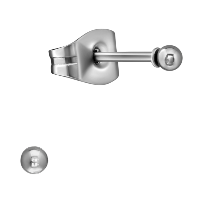 Bolletjes oorbellen &acirc;&euro;&ldquo; zilverkleur &acirc;&euro;&ldquo; 2mm -