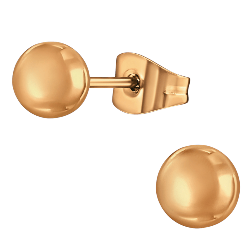 Bolletjes oorbellen &acirc;&euro;&ldquo; ros&Atilde;&copy;kleur &acirc;&euro;&ldquo; 7mm -