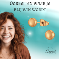 Bolletjes oorbellen &acirc;&euro;&ldquo; ros&Atilde;&copy;kleur &acirc;&euro;&ldquo; 7mm -