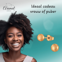 Bolletjes oorbellen &acirc;&euro;&ldquo; ros&Atilde;&copy;kleur &acirc;&euro;&ldquo; 7mm -