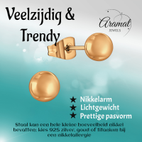 Bolletjes oorbellen &acirc;&euro;&ldquo; ros&Atilde;&copy;kleur &acirc;&euro;&ldquo; 7mm -