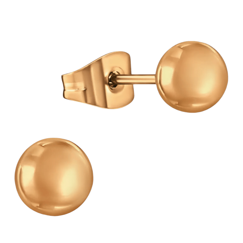 Bolletjes oorbellen &acirc;&euro;&ldquo; ros&Atilde;&copy;kleur &acirc;&euro;&ldquo; 6mm -