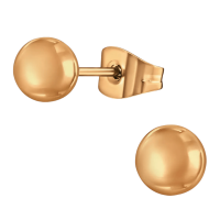 Bolletjes oorbellen &acirc;&euro;&ldquo; ros&Atilde;&copy;kleur &acirc;&euro;&ldquo; 6mm -