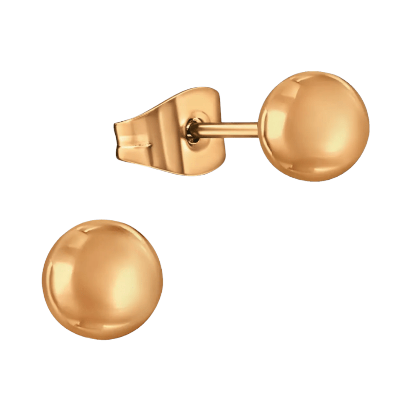 Bolletjes oorbellen &acirc;&euro;&ldquo; ros&Atilde;&copy;kleur &acirc;&euro;&ldquo; 5mm -