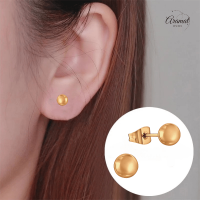 Bolletjes oorbellen &acirc;&euro;&ldquo; ros&Atilde;&copy;kleur &acirc;&euro;&ldquo; 5mm -
