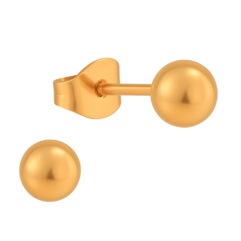Bolletjes oorbellen &acirc;&euro;&ldquo; ros&Atilde;&copy;kleur &acirc;&euro;&ldquo; 4mm -