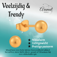 Bolletjes oorbellen &acirc;&euro;&ldquo; ros&Atilde;&copy;kleur &acirc;&euro;&ldquo; 4mm -