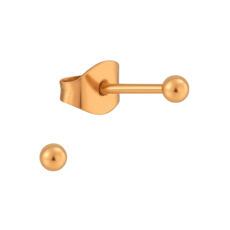 Bolletjes oorbellen &acirc;&euro;&ldquo; ros&Atilde;&copy;kleur &acirc;&euro;&ldquo; 3mm -
