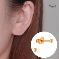Bolletjes oorbellen &acirc;&euro;&ldquo; ros&Atilde;&copy;kleur &acirc;&euro;&ldquo; 3mm -