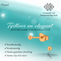 Bolletjes oorbellen &acirc;&euro;&ldquo; ros&Atilde;&copy;kleur &acirc;&euro;&ldquo; 3mm -
