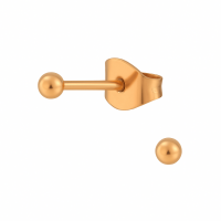 Bolletjes oorbellen &acirc;&euro;&ldquo; ros&Atilde;&copy;kleur &acirc;&euro;&ldquo; 3mm -
