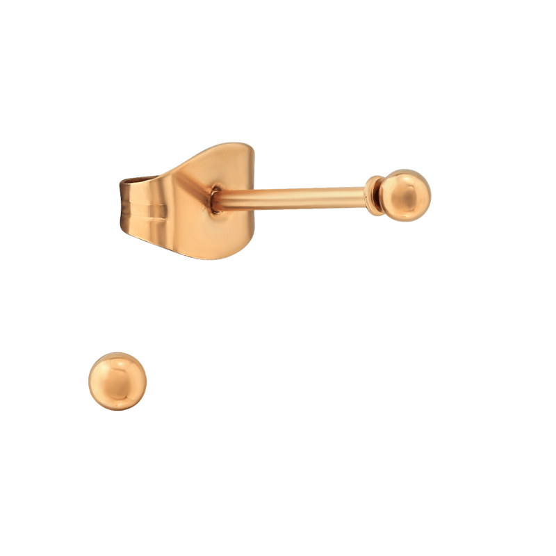 Bolletjes oorbellen &acirc;&euro;&ldquo; ros&Atilde;&copy;kleur &acirc;&euro;&ldquo; 2mm -