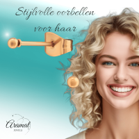 Bolletjes oorbellen &acirc;&euro;&ldquo; ros&Atilde;&copy;kleur &acirc;&euro;&ldquo; 2mm -
