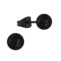 Zwarte Bolletjes Oorbellen 7mm -