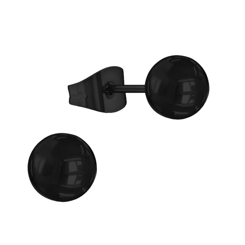 Zwarte Bolletjes Oorbellen 5mm -