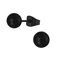 Zwarte Bolletjes Oorbellen 5mm -