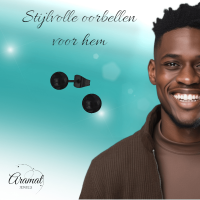 Zwarte Bolletjes Oorbellen 5mm -